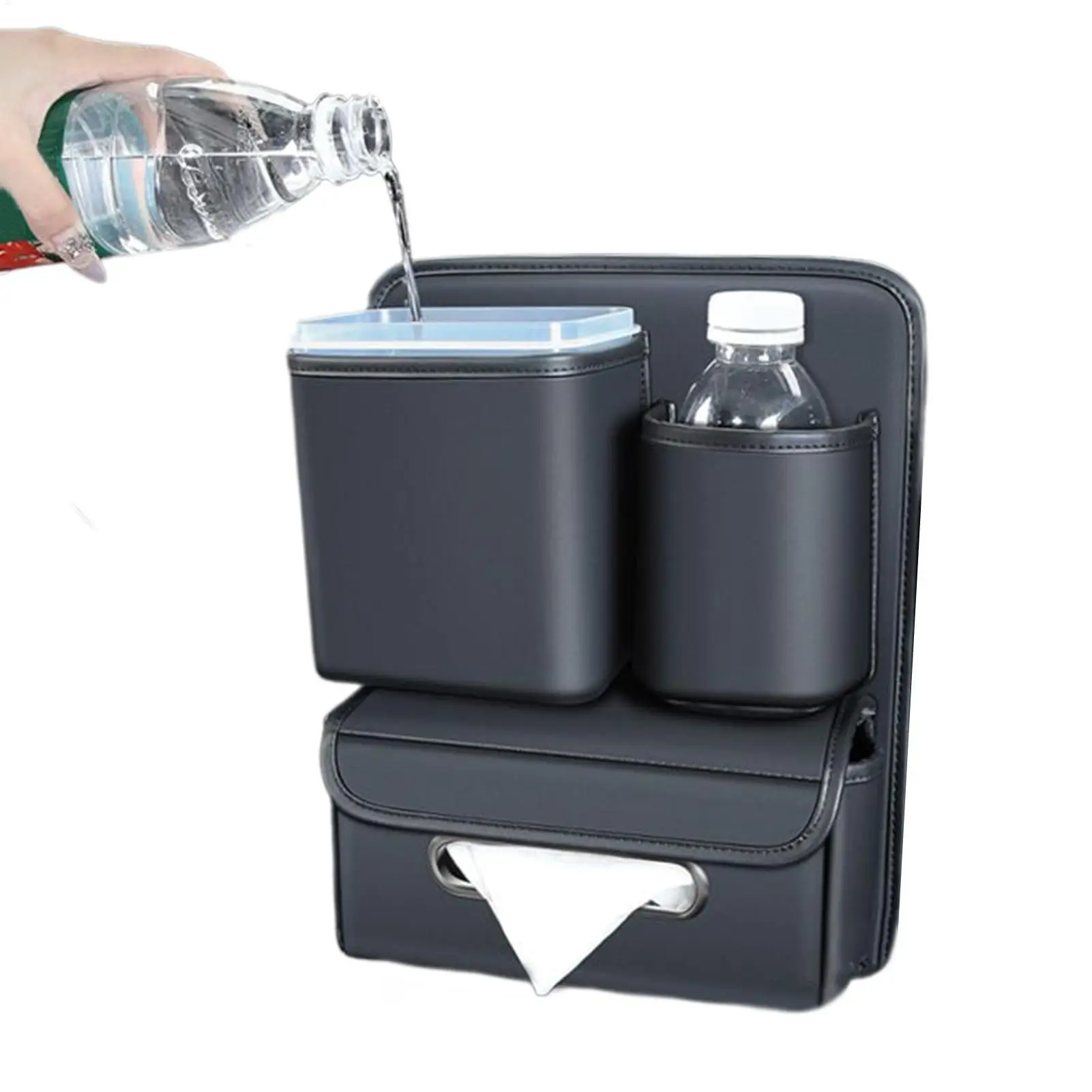 Car Between Seats Storage Hanging Bag Car Interior Middle Tissue Box Organizer Supplies For Water Cup Tissue Umbrella