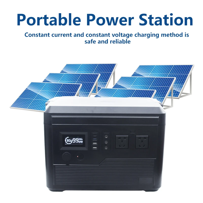 portable power station 2000 watt rechargeable solar generator camping