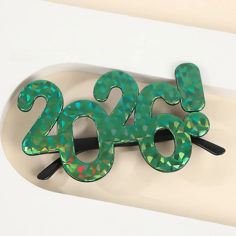 2026 عدد النظارات سنة جديدة سعيدة نظارات الماس بريق النظارات الشمسية تأثيري الدعامة عيد الميلاد الطرف الديكور نظارات مضحكة #4