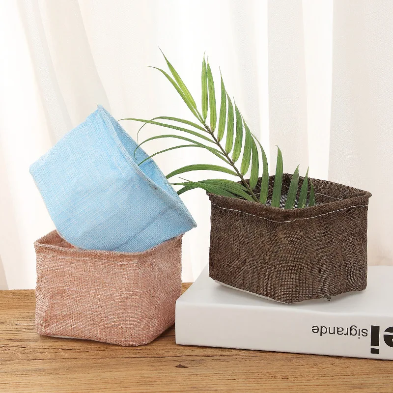 Mini Cosmetic Basket Non-breakable Mini Storage Basket Solid Color Space-saving Reliable Desk Stationery Storage Basket