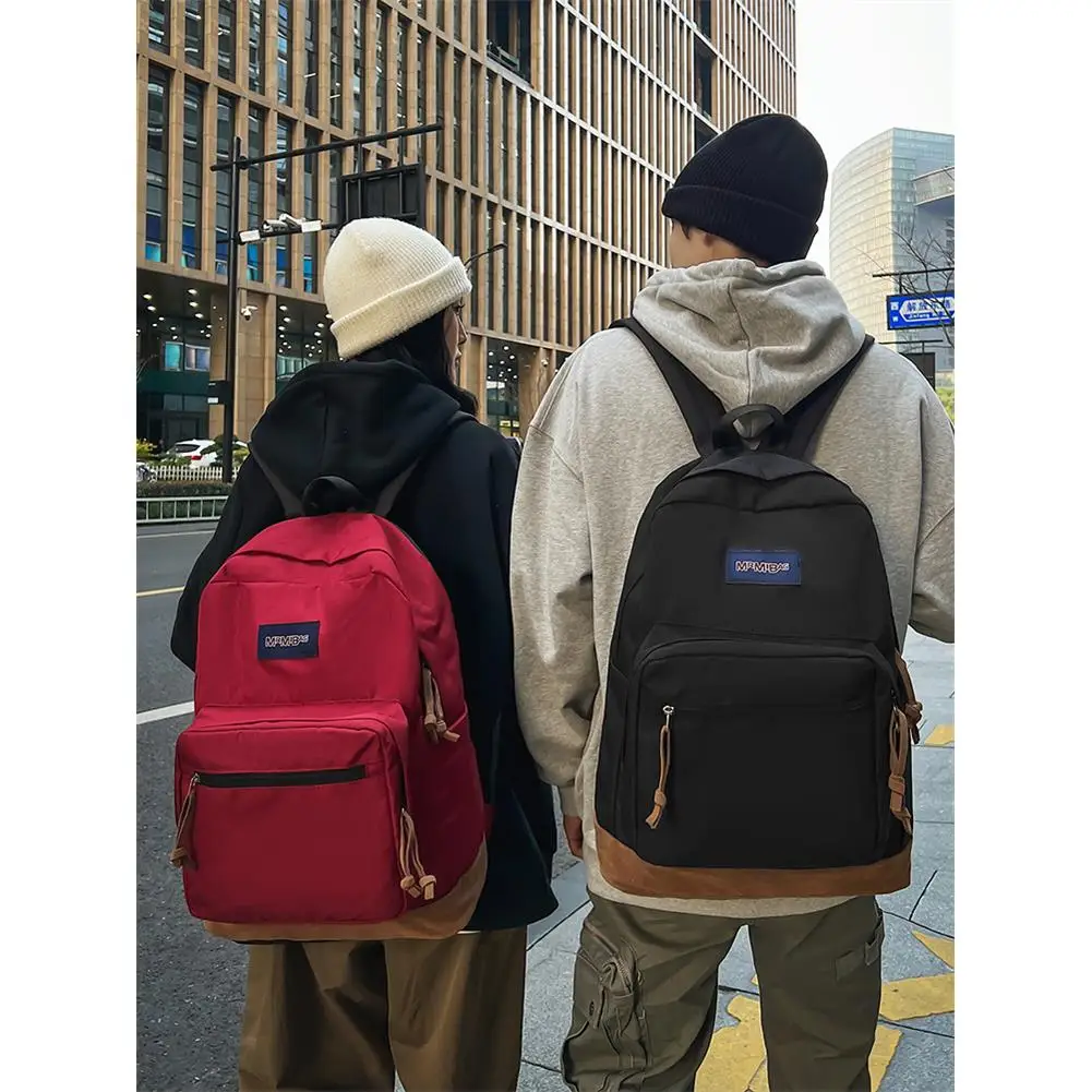 Mochila de Viaje Casual Unisex, Estilo Simple, para Estudiantes de Secundaria y Preparatoria, Estilo Japonés, Moderna, de Dob...