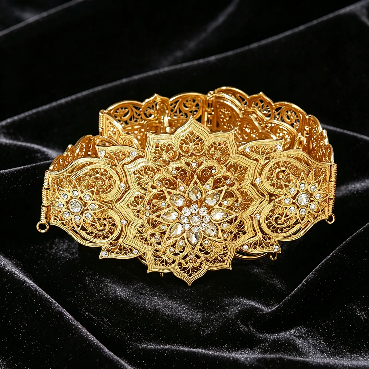 

Moroccan Kafran Belt Metal Waist Chain For Women Arabic Dress Belt Algeria Bride Wedding Jewelry