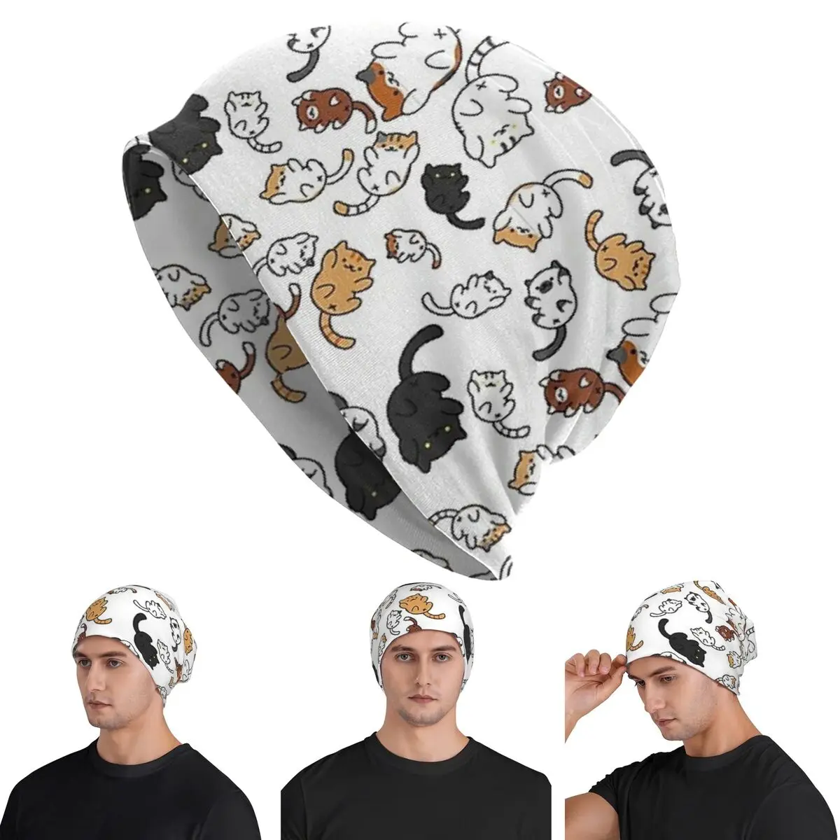 

Neko Portals Neko Atsume Cats Skullies Beanies Hats Warm Autumn Winter Outdoor Cap Knitted Bonnet Caps for Men Women Adult