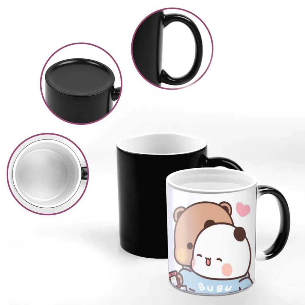 New Bubu And Dudu Panda One Piece Coffee Mugs And Mug Creative Color Change Tea Cup Ceramic Milk Cups Novelty Gifts