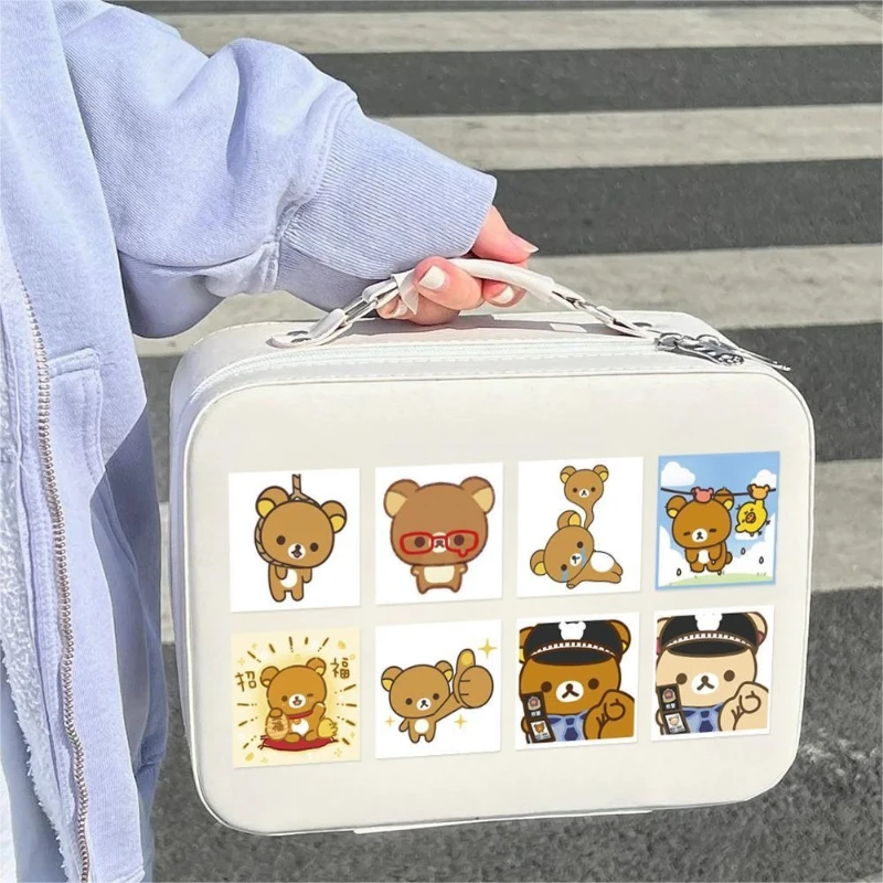 Rilakkuma cartoon avatar curl sticker,high appearance value,cute Ins Rilakkuma small stickers,phone and cup decoration stickers - view 5