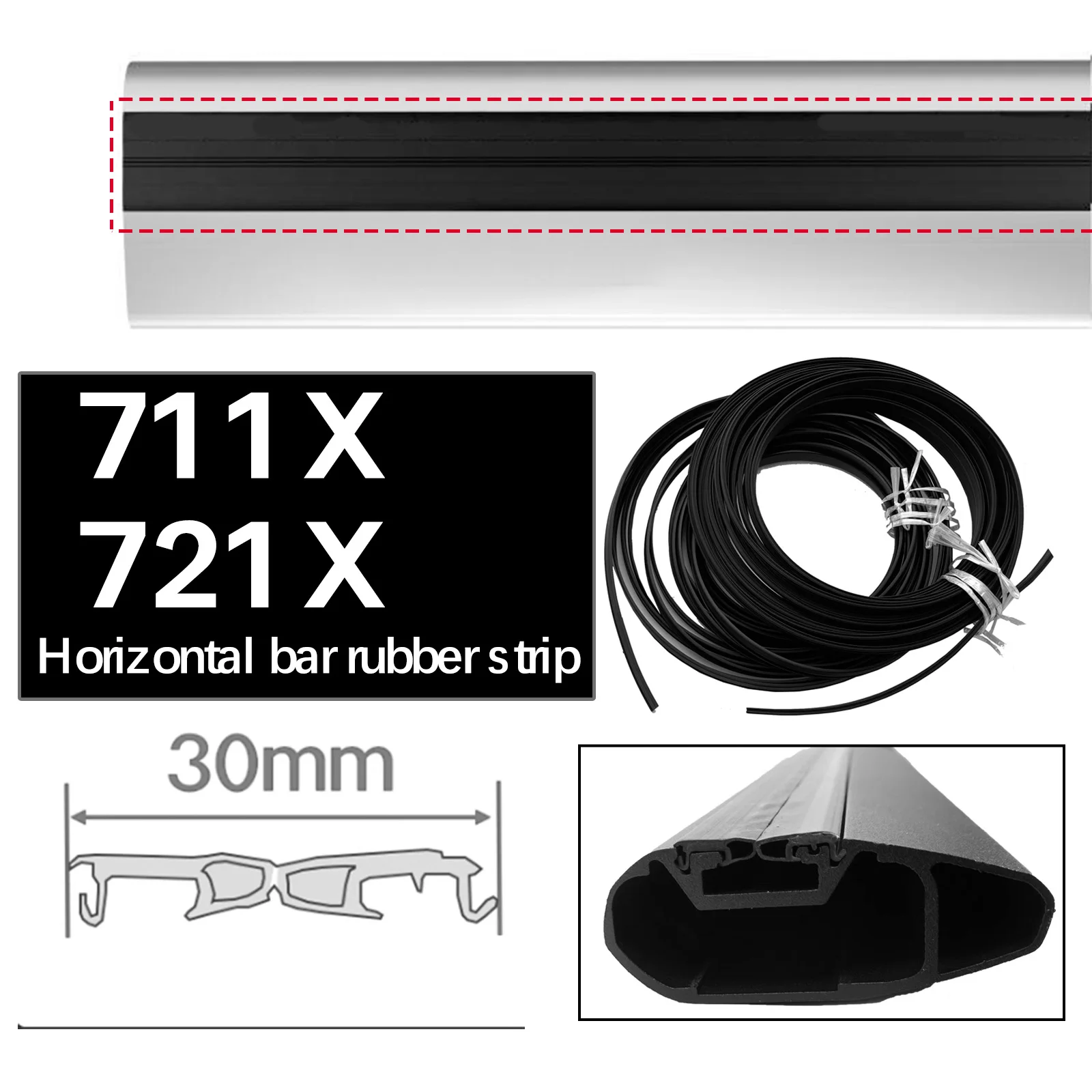 2Pc 135cm Auto Rubber Seal Car Roof for Thule 721X 711X T-Slot Sealing Strips Noise Insulation Sealant1500052989 QuickAccess