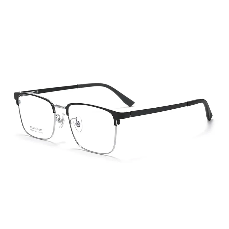 55mm Men's Full-Rim Rectangular Retro Eyebrow Glasses Anti-Blue Light Reading Glasses Customized for Myopia Prescription