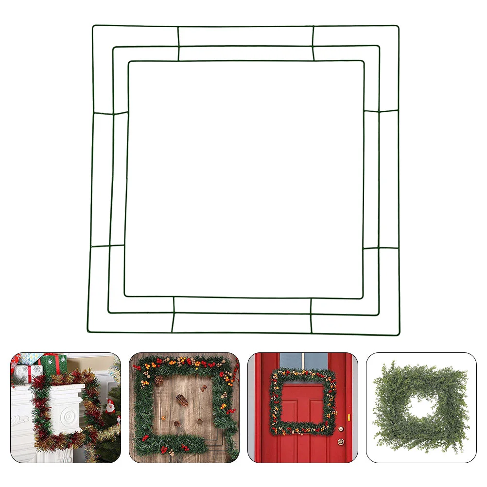 Garland Decoration Square Wreath Frame Hanging Holder Ring Accessories Shaped Frames Iron Metal Wire