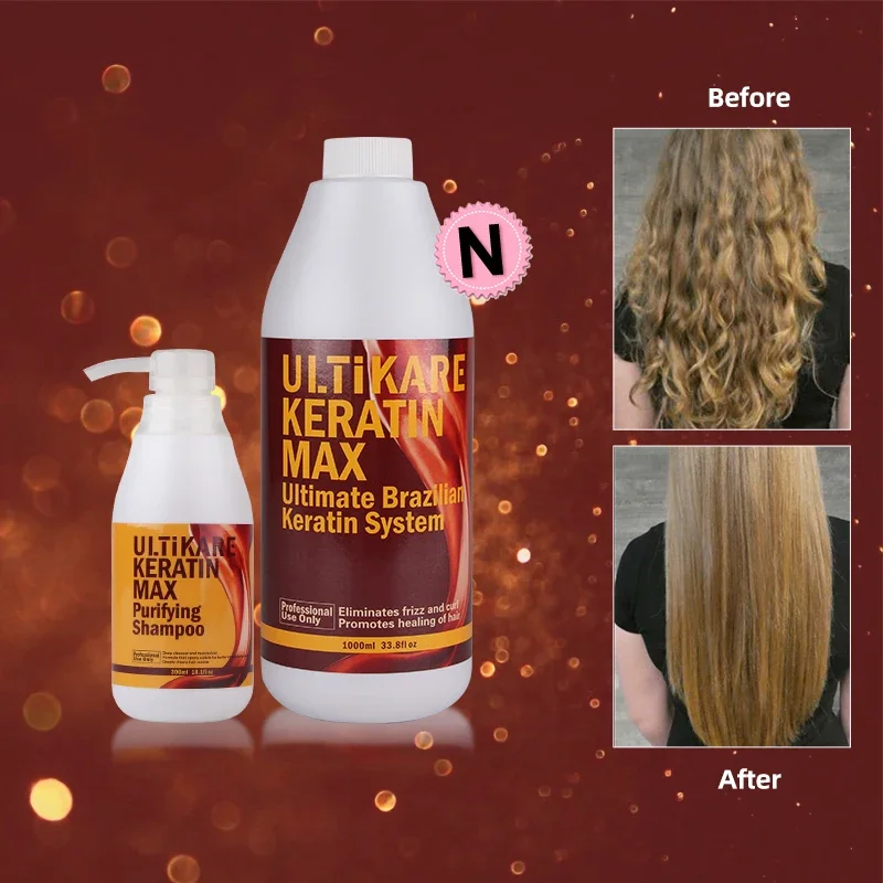 Repair and Straighten Damage Hair Product 5% Formalin 1000ml Chocolate Keratin Treatment and Purifying Shampoo Set