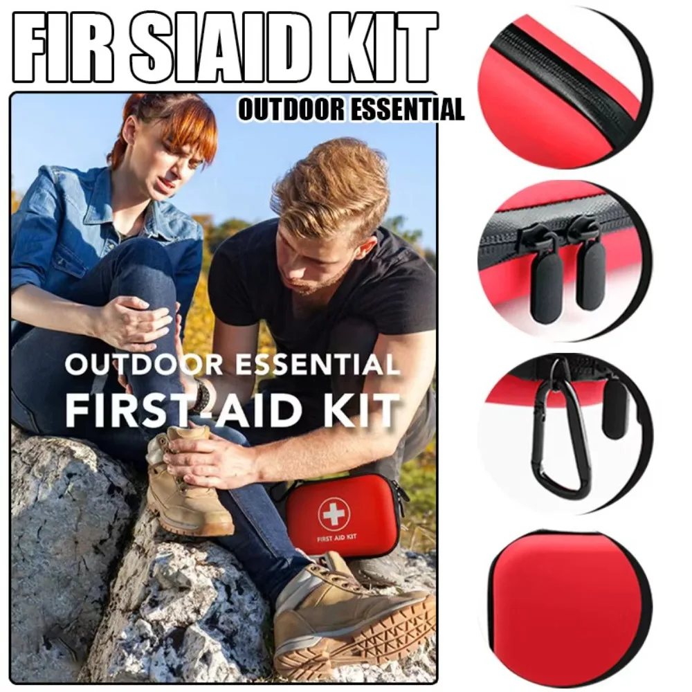 حقيبة تخزين الإسعافات الأولية ذات الغلاف الصلب - حقيبة طبية محمولة للطوارئ مع حلقة تسلق، طقم تخييم للسفر في المنزل في الهواء الطلق