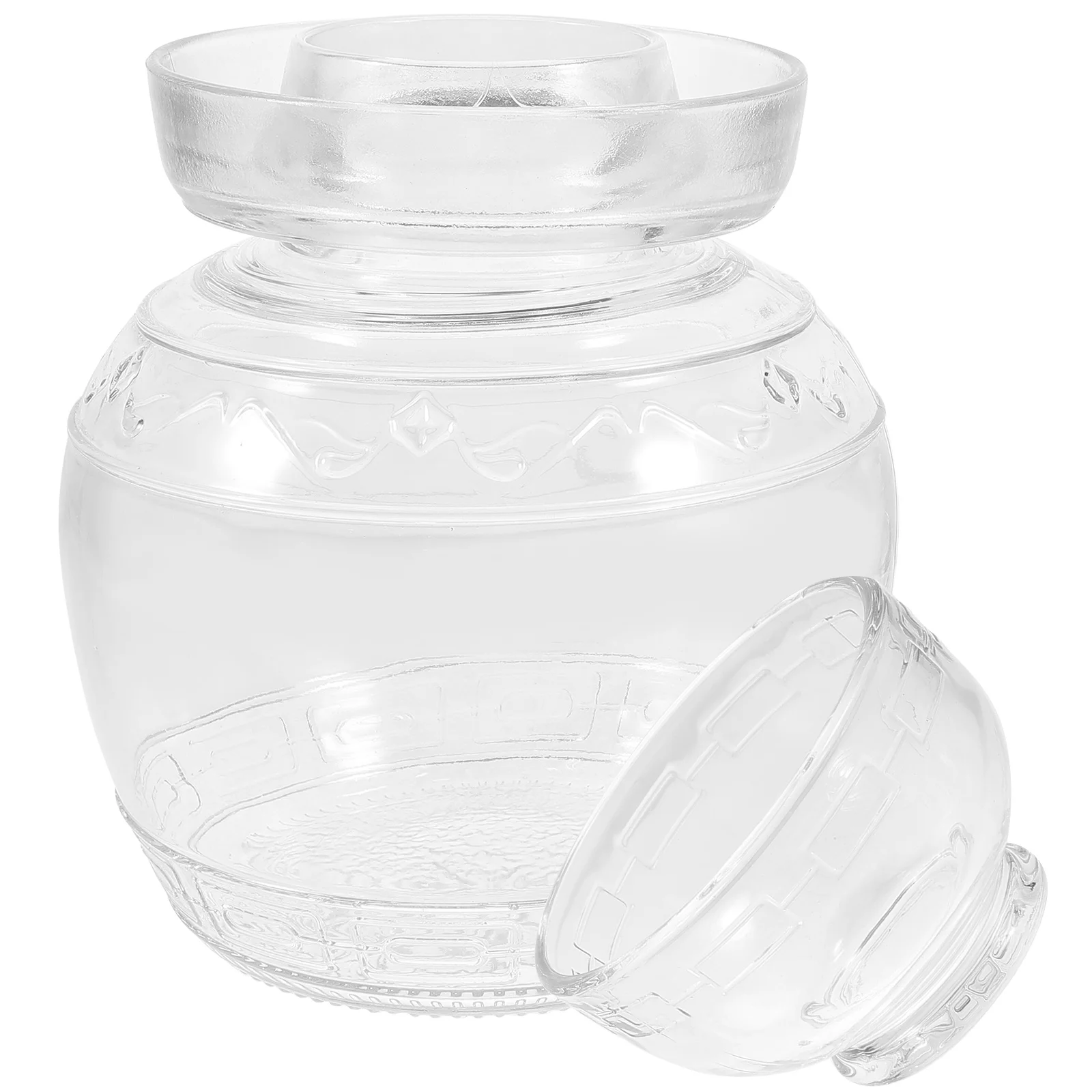 

Kimchi Altar Chinese Pickle Jar Fermentation Weights Jars Strainer Practical Storage Tank Glass Food Can Kitchen Container