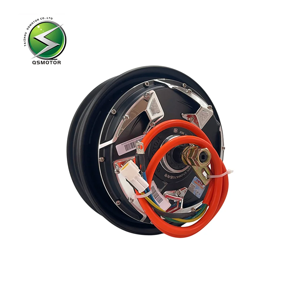 

QSMOTOR 10-дюймовый V4 1500W40H48-96V бесщеточный двигатель дискового тормоза постоянного тока, подходящий для электрических мотоциклов