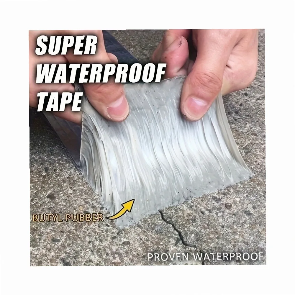 Butyl Tape Waterproof Sealant Tape Strong Leak Repair Self-Adhesive Aluminum Foil Roof Crack Fix Sunproof