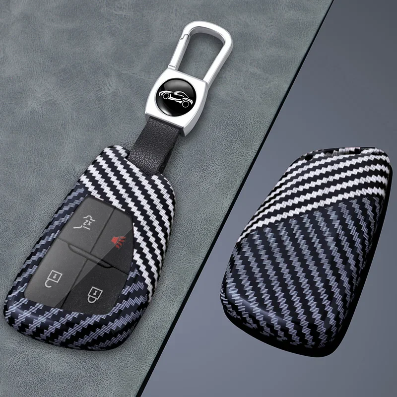 

Carbon Fiber Car 4 botton Key Case Cover For for Chevrolet Tahoe Suburban For Buick ENVISION S Plus Avenir 2020 2021 2022