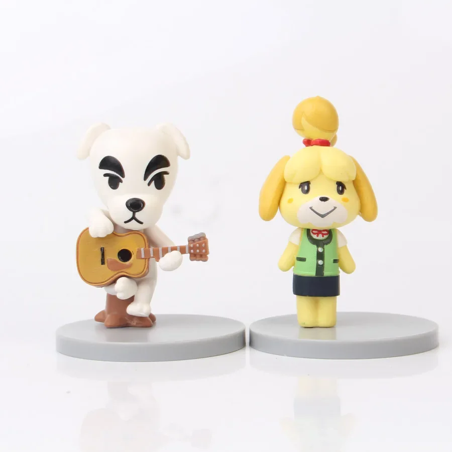 Personagens de cruzamento de animais PVC Action Figure, Brinquedos, Retrato, Isabelle, Tom, Nook, Lisa, Modelo de coleção, Bonecas para Presente, 4 peças