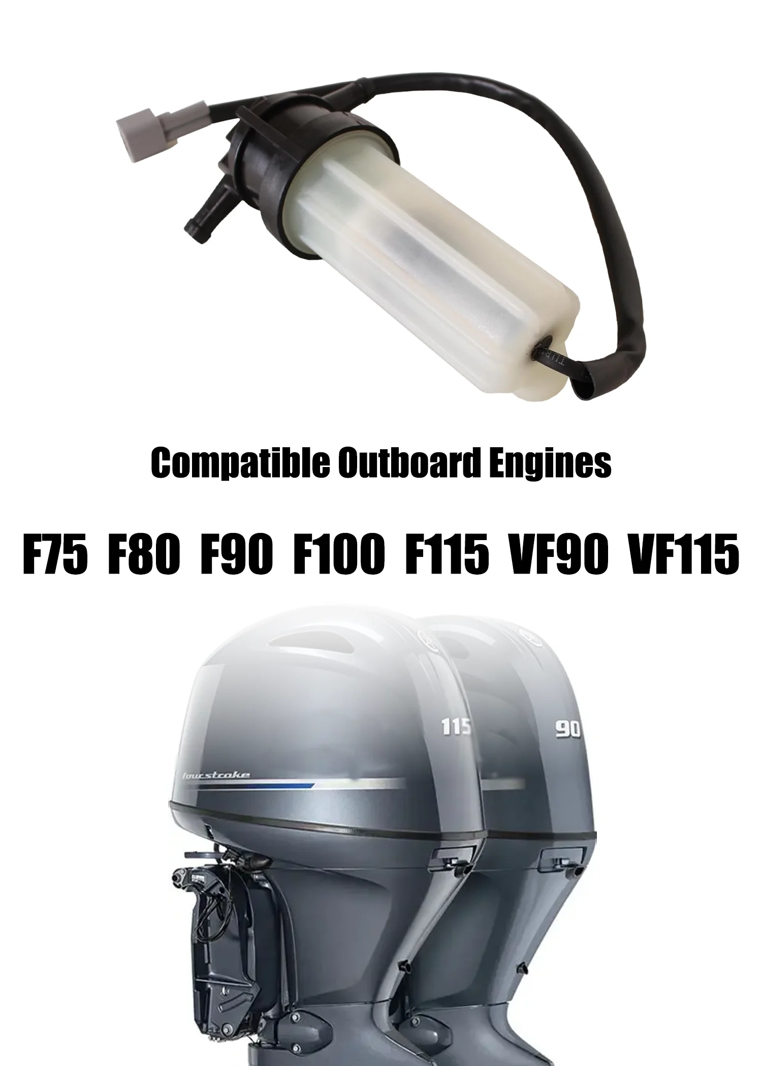 6EK-24560-00 Fuel Filter For Yamaha Outboard 75HP 80HP 90HP 100HP 115HP 130HP F75 F80 F90 F100 F115 VF90 VF115 Replacement