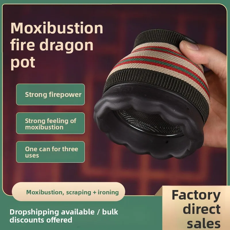 

Zisha Fire Dragon Cupping Set - Heat-Safe Moxa & Gua Sha Tool with Lotus Design