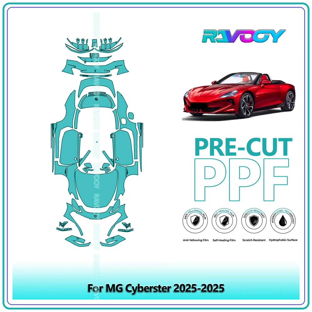 For MG Cyberster 2025-2025 Full Body 8.5Mil Pre-Cut Paint Protection Film PPF Clear Bra Kit Clear / Matte / Black Finish Options