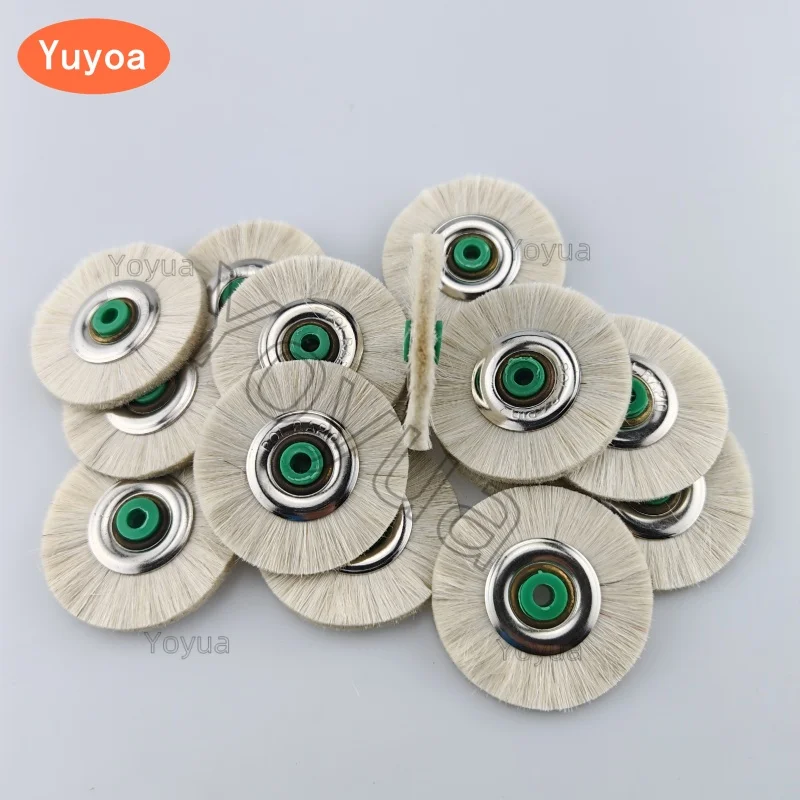 

50 шт., материалы для стоматологической лаборатории, защелка, щетка для полировки, колесо, вращающиеся инструменты, лабораторные белые козьи волосы, буфер, 48 мм, микромотор, стоматология