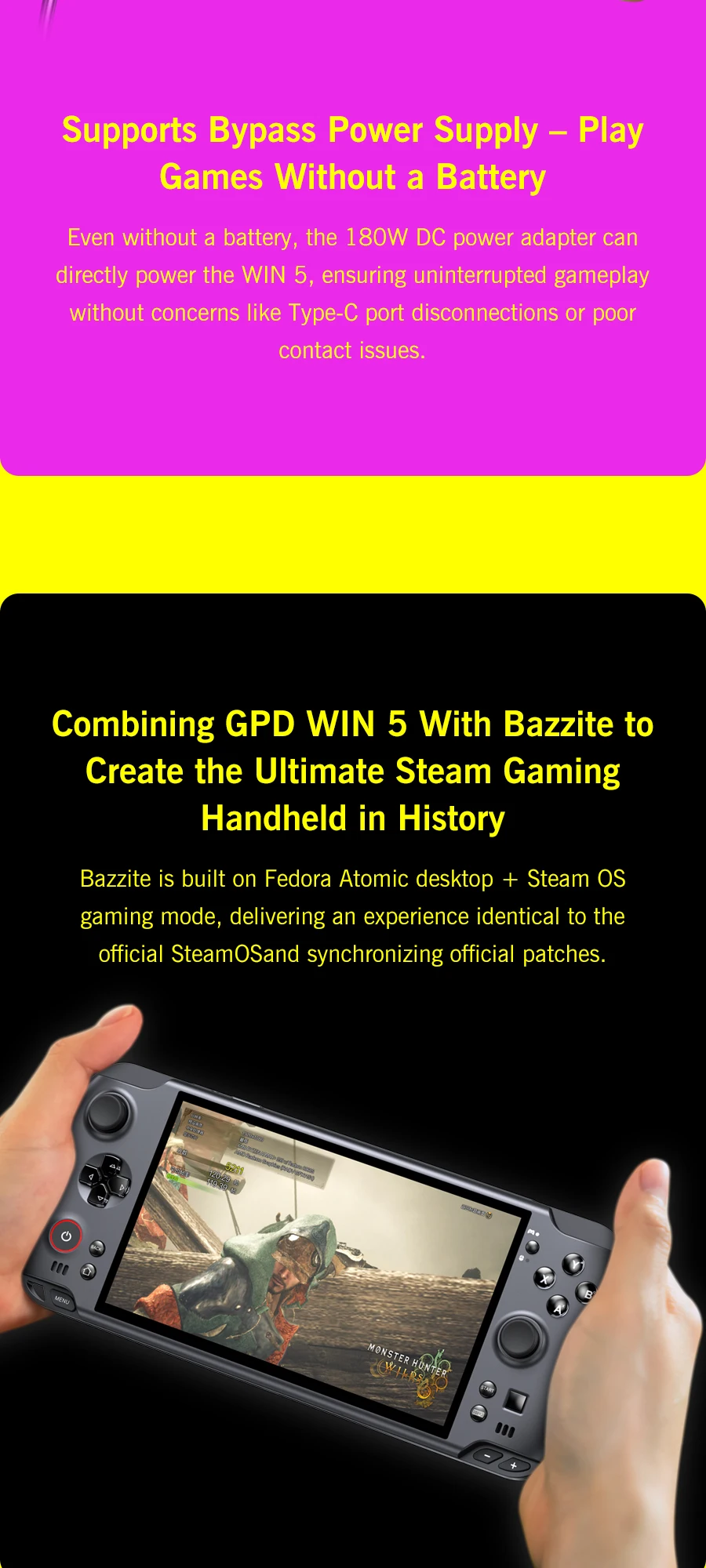 GPD Win5 AMD Ryzen AI Max 395/388 1080P LTPS Screen Handheld Gaming Console Windows11 RGB Ergonomic Handheld Game Player