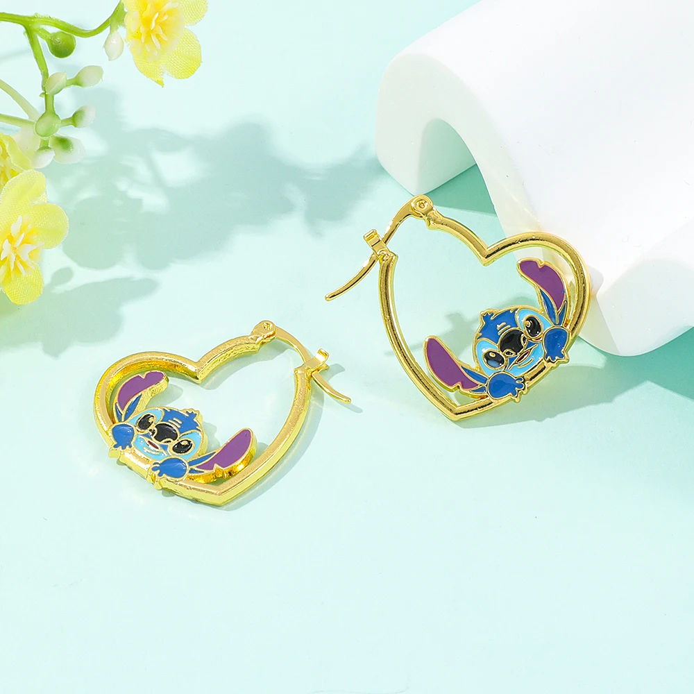 1 زوج ديزني الكرتون الطفل غرزة أقراط مزاجه بسيط Ins لطيف غرزة ياردروب مجوهرات هدايا عيد ميلاد الحزب