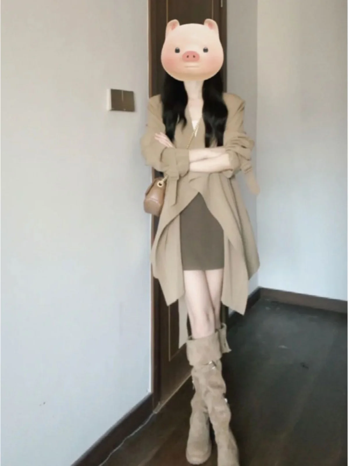 

Elegant Italian Style Coat Trendy Design Sensation Outerwear Windbreaker Women's Casual Fashion Autumn Spring Seasonal Coat