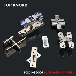 Folding Door Hanging Wheel Wooden Door Pulley Fittings Partition Door Sliding Door Sliding Rail Lifting Rail Hinge Full Set