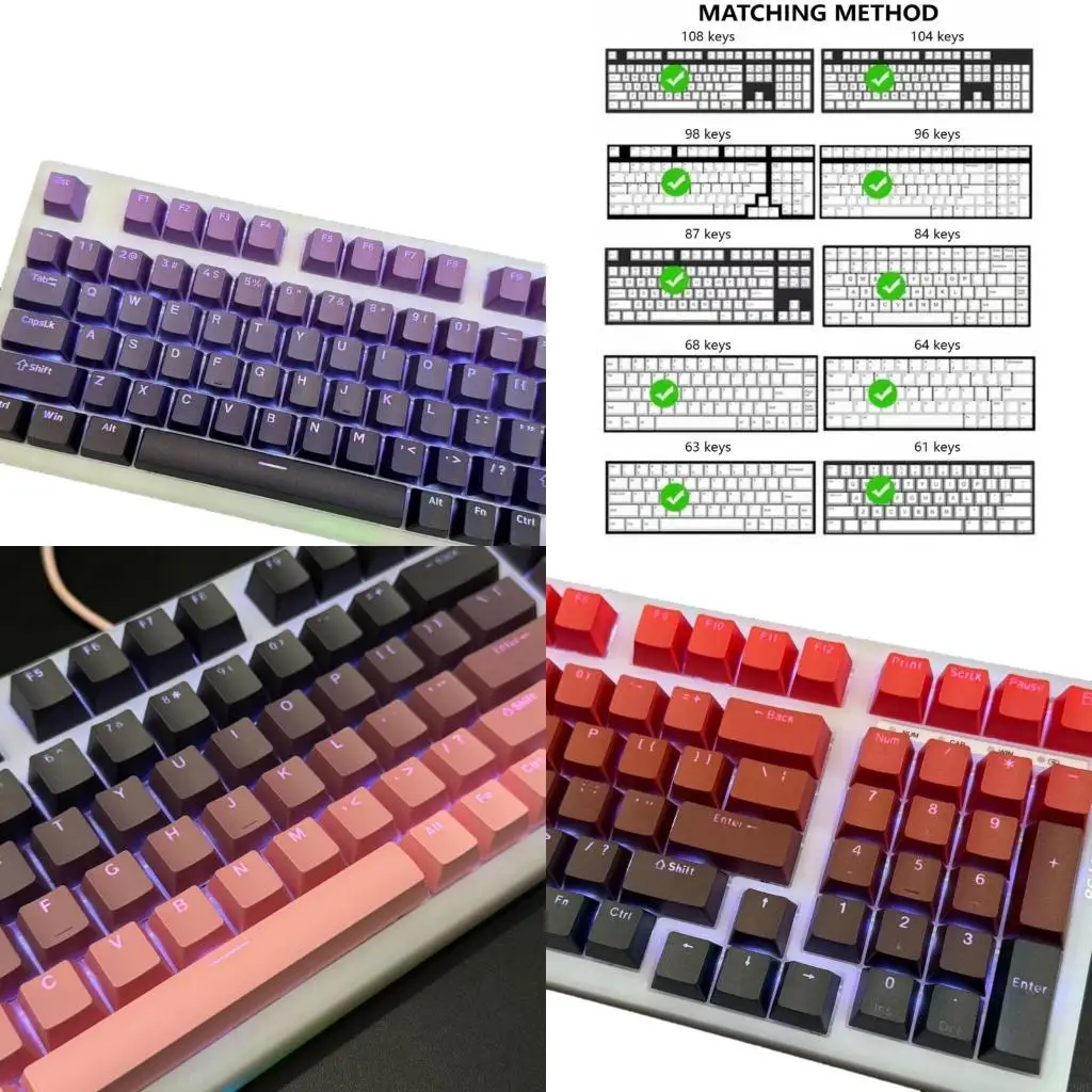 

C90F PBT Mechanical Keyboard Keycaps with OEM Height Color Changing Effect Unique For Game Keyboards Customization