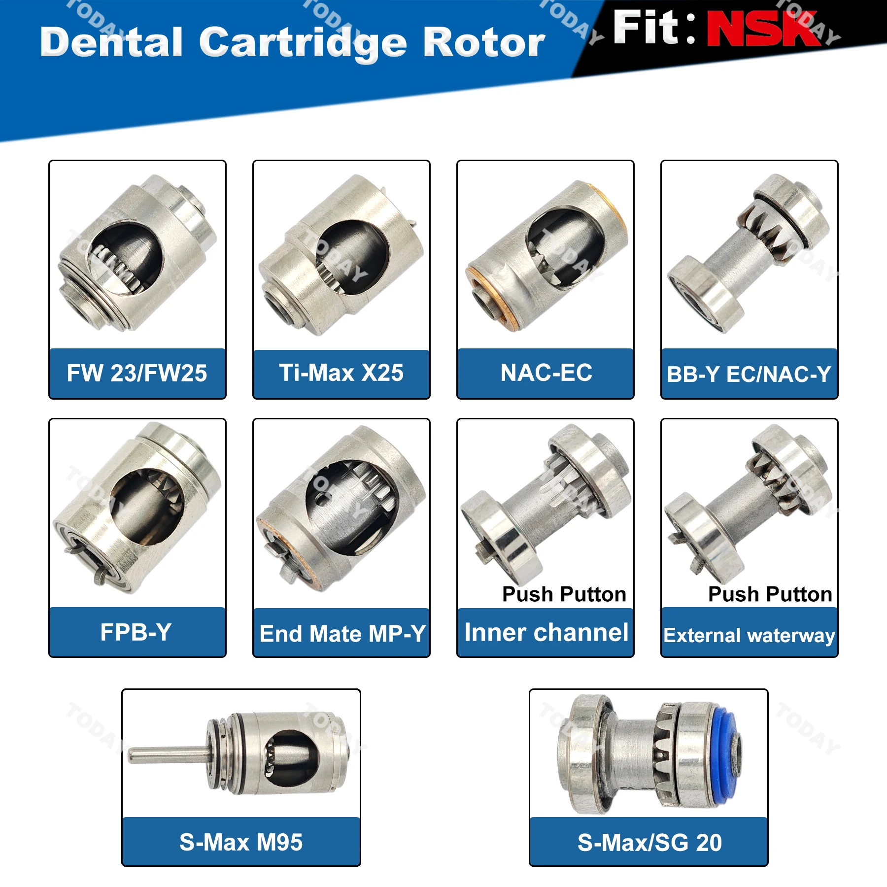 Dental Turbine Cartridge/Rotor Fit NSK Push Button Low Speed Handpiece Dentistry Handpiece Accessory