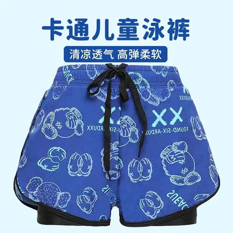 Boys Swimming Trunks Double-layer 2025 Summer Swimwear for Kids Children Beach Shorts Teenager Bath Clothing Baby Swim Trunks