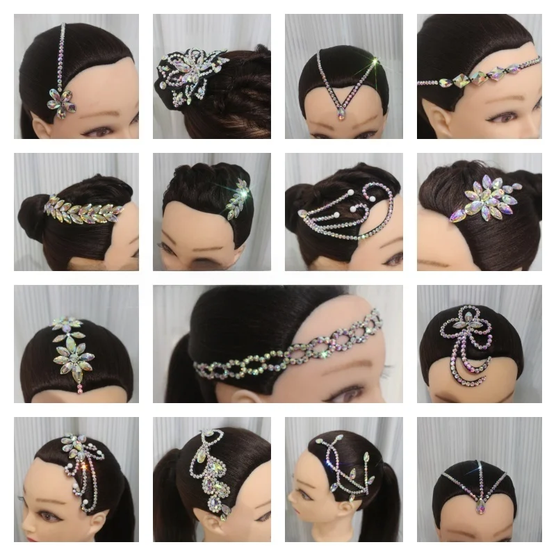 

New Diamond Embedded Dance Accories Performance Headwear for Adults And Children Latin Cetition Profional Dance Studio