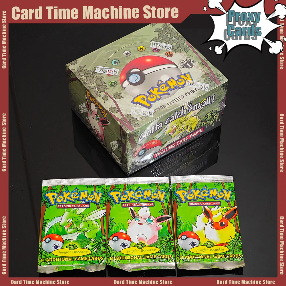 jungle-booster-box-unlimited-fossil-pkm-pack-box-hypno-lapras-first-edition-replacement-diy-card-1box-36packs-ptcg-1pack-11cards