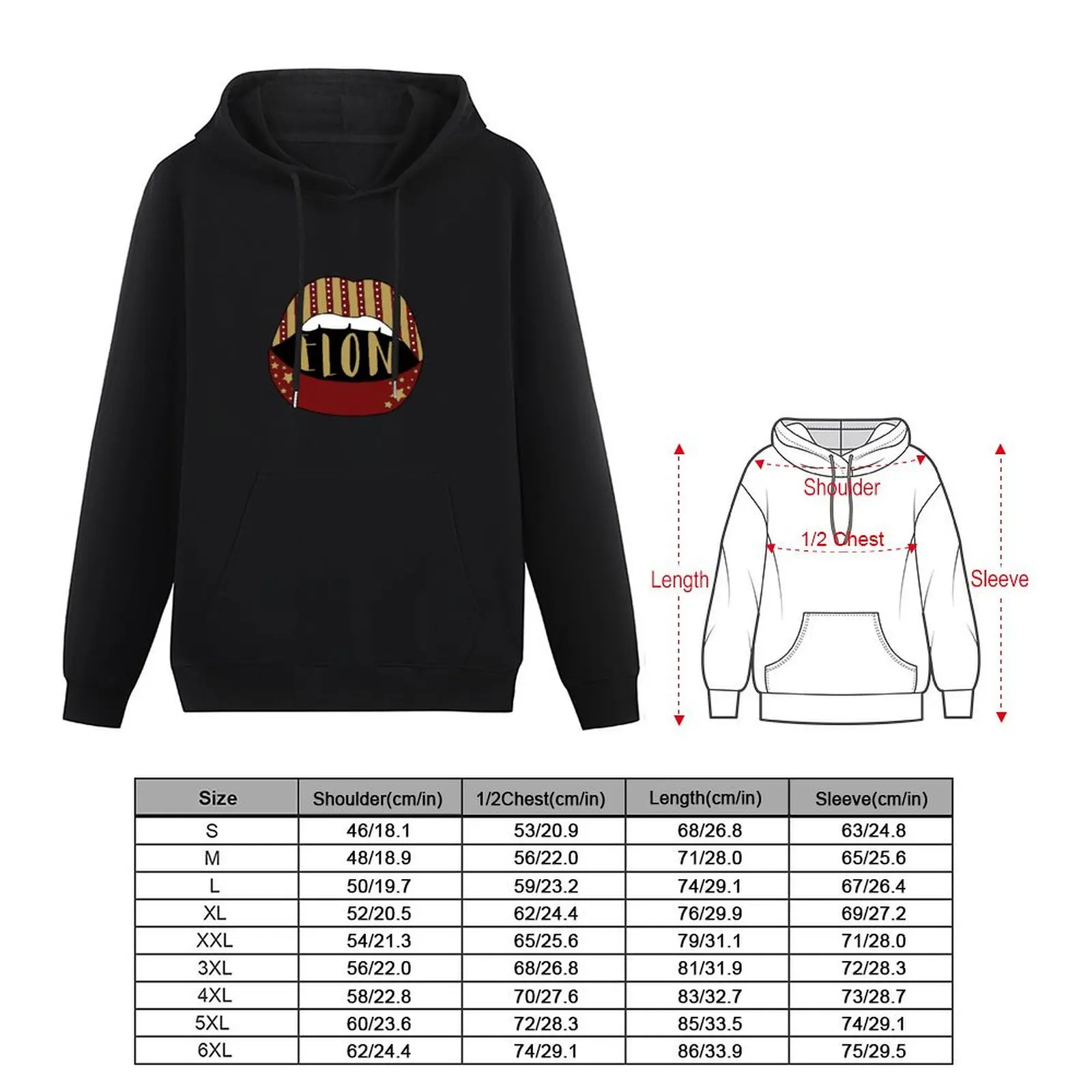 Elon Lips Pullover Hoodie men's sweat-shirt set new hooded tee