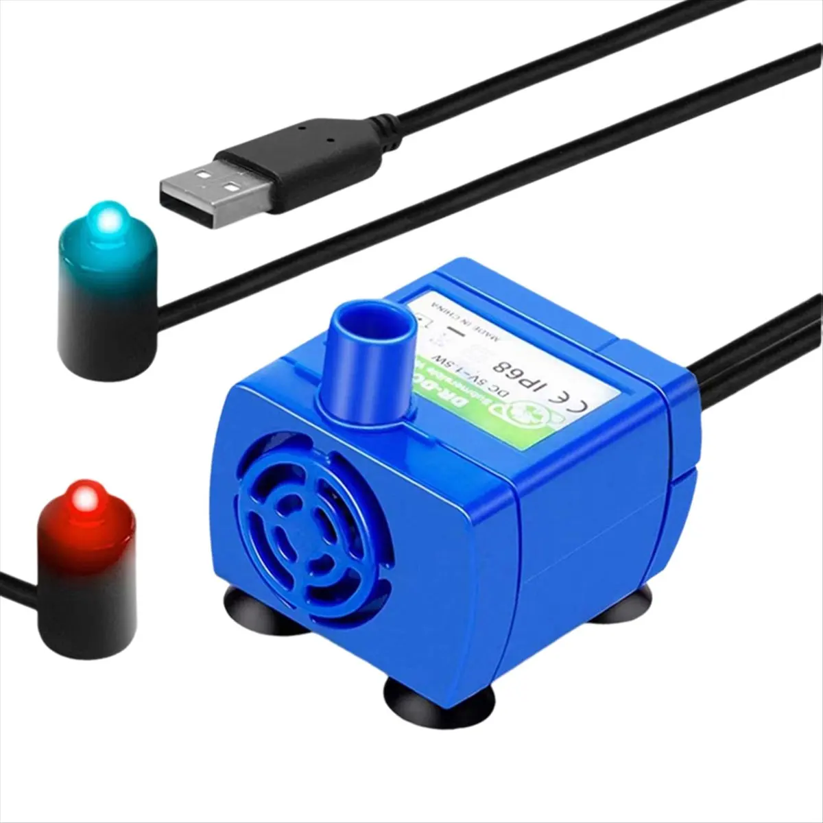 A20I Water Pump LED Light Pet Water Fountain Motor with Water Shortage and Power Failure Warning for Pet Drinking Dispenser