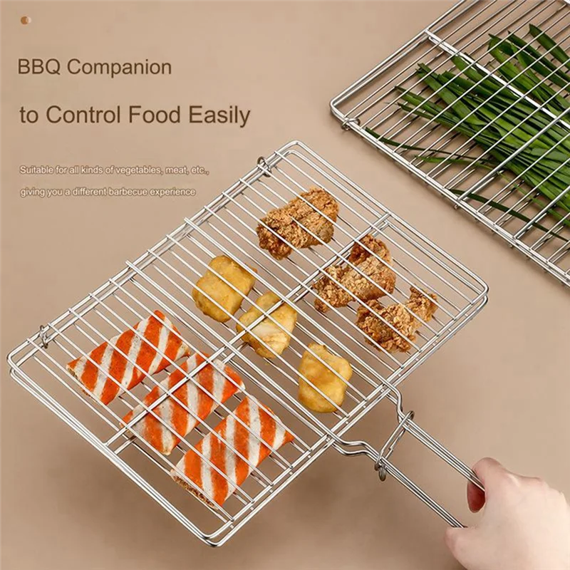 

J1UL1N Flat Braai Grid Securely Holds Food For Grilling Outdoor Cooking Barbecue BBQ
