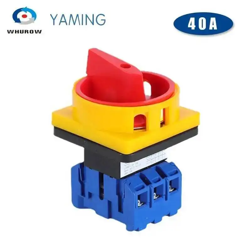 

Isolating Switch 40A 3 Phase 6 Screw Terminal Universal Changeover Cam Rotary Switch YMD11-40A