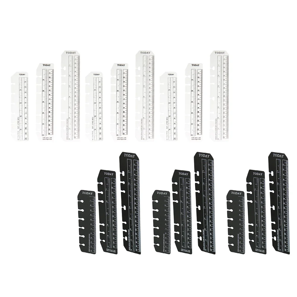 

18pcs Bookmarks Ruler Clear PVC Lightweight Portable Page Marker for Planner Loose Leaf Reading Student Supplies