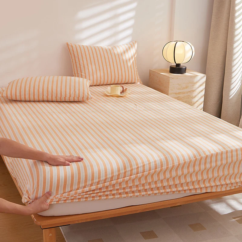 

2025 New All-cotton Washed Large Bed Cover Printed Striped Checkered Mattress Cover Skin-friendly and Breathable Bedspread