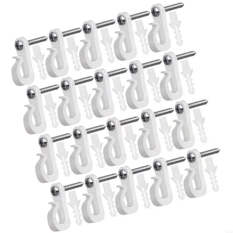 581E Sturdy Plastic Materials White S Hook Portable Accessory for Organizing Christmas Light and Parties Decorations