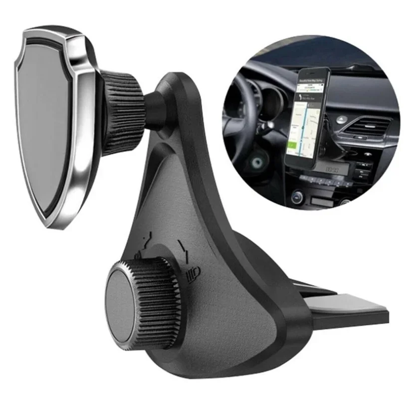 Universal 360° Magnetic Magnet CD Slot Mobile Phone Holder Car Mount Stand Black phone car holder