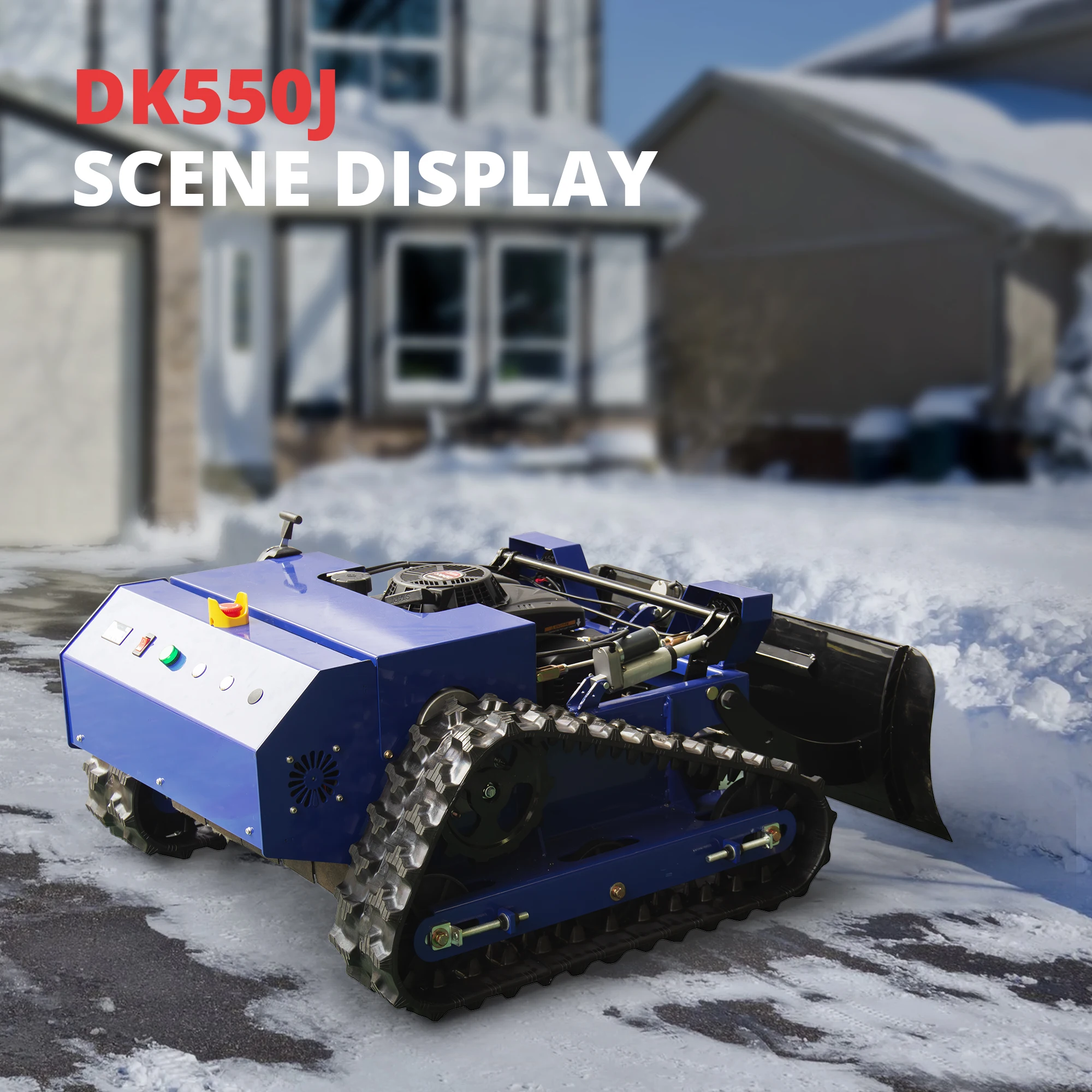 2-in-1 Lawn Mower with Snow Shovel Attachment with Remote Control Safety Auto-Stop Blade CE Certified for Family Garden Use