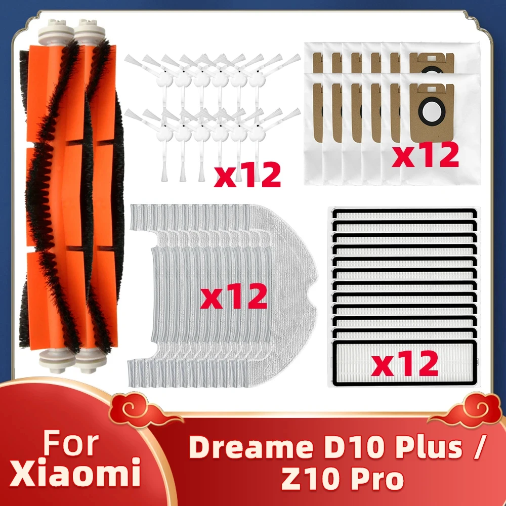 FIt For Dreame Bot D10 Plus RLS3D / Z10 pro / L10 plus Robot Vacuum Cleaner Hepa Filter Mop Main Side Brush Dust Bag Parts