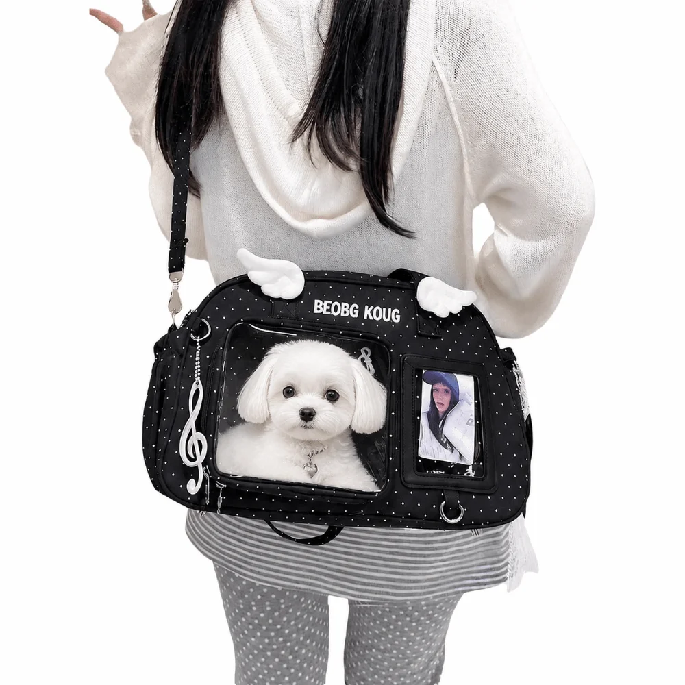 New Solid Color Japanese Ita Bag Transparent Large Capacity Crossbody Bag Polka Dot Tote Bag For Women