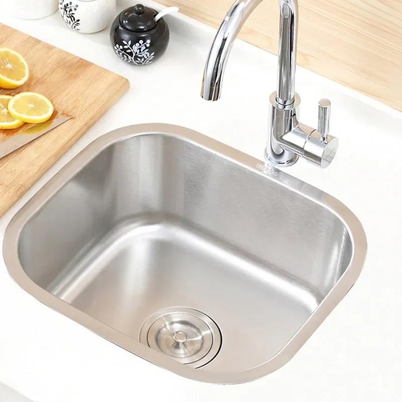 

Kitchen Sink 304 Stainless Steel Single Sink Washing Basin Small Scullery Washing Basin Table Drop-in Sink round Basin