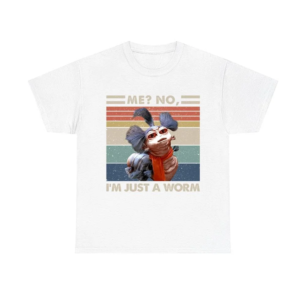 Retro Design Ello Worm Labyrinth Me, No, I'm Just A Worm Tee, Labyrinth Worm 