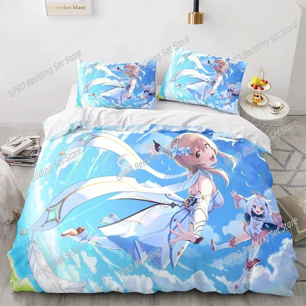 Genshin Impact 3D Bedding Set Duvet Cover Pillowcases Single Twin Full Queen King Size Home Decor Quilt Boys Gift