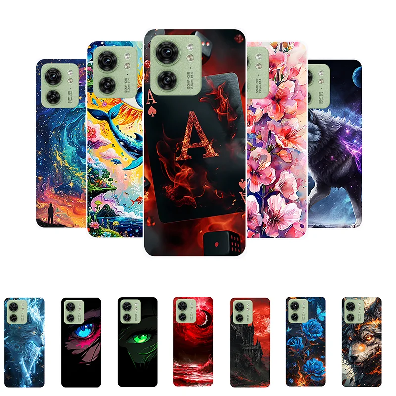 For Motorola Moto Edge 2023 Case Soft Silicone Poker Wolf Fashion Back Cover for Moto Edge Plus 2023 Case Protective Edge2023