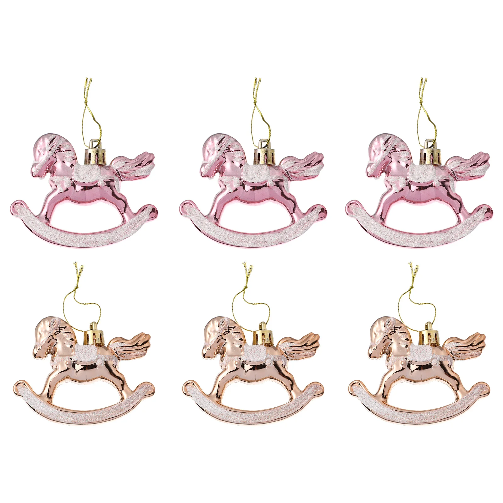 

6Pcs Christmas Pendant Horse Shape Hanging Decorations Xmas Tree Ornaments for Christmas Tree Decoration Wall Hanging Pendant