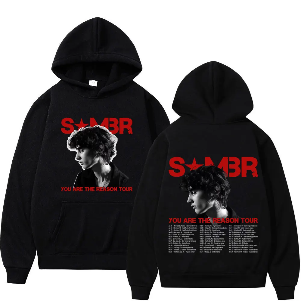 Singer Sombr You Are The Reason 2026 Tour Print Hoodie Men Women Fashion Oversized Pullover Long Sleeves Casual Man Sweatshirt