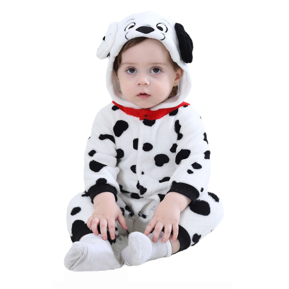 Umorden Animal Spotty Dog Dalmatian Puppy Costume Romper Jumpsuit Kigurumi for Baby Infant Toddler Hoodie Flannel Winter